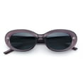 thumbnail image 1 of Womens Mod Fashion Round Oval Classy Beveled Frame Plastic Sunglasses Purple - Black, 1 of 8