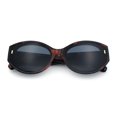 thumbnail image 1 of Womens Mod Fashion Thick Arm Inset Lens Large Oval Plastic Sunglasses Tortoise - Black, 1 of 8