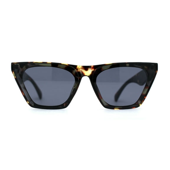 Womens Mod Flat Top Cat Eye Retro Fashion Sunglasses Tortoise Black