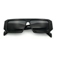 thumbnail image 1 of Womens Mod Flat Top Square Rectangle Beveled Diamond Cut Arm Plastic Sunglasses All Black, 1 of 7