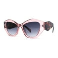 thumbnail image 1 of Womens Mod Geometric Angular Cat Eye Plastic Sunglasses Pink Tortoise - Smoke, 1 of 4