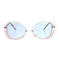 thumbnail image 1 of Womens Mod Gothic Unique Retro Panel Plastic Butterfly Designer Sunglasses Clear Pink Blue, 1 of 4