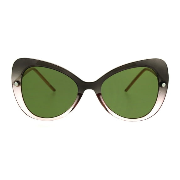 Womens Mod Gothic Unique Retro Panel Plastic Butterfly Designer Sunglasses Grey Pink Green