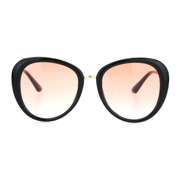 Womens Mod Metal Bridge Plastic Butterfly Sunglasses Black Gradient Pink