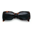 thumbnail image 1 of Womens Mod Minimalist Narrow Rectangle Thick Plastic Fashion Sunglasses Tortoise - Black, 1 of 8