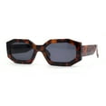 thumbnail image 1 of Womens Mod Narrow Octagonal Thick Plastic Retro Sunglasses Tortoise Black, 1 of 4