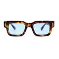 thumbnail image 1 of Womens Mod Narrow Rectangle Thick Plastic Horn Rim Sunglasses Tortoise - Blue, 1 of 4