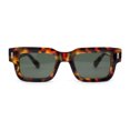 thumbnail image 1 of Womens Mod Narrow Rectangle Thick Plastic Horn Rim Sunglasses Tortoise - Green, 1 of 4