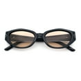 thumbnail image 1 of Womens Mod Oval Beveled Plastic Angular Fashion Sunglasses Black - Light Beige, 1 of 8