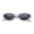 thumbnail image 1 of Womens Mod Oval Beveled Plastic Angular Fashion Sunglasses Clear - Black, 1 of 8