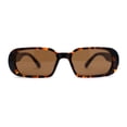 thumbnail image 1 of Womens Mod Oval Retro Narrow Rectangle Plastic Sunglasses Tortoise Brown, 1 of 4