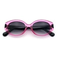 thumbnail image 1 of Womens Mod Oval Thick Plastic Fancy Chic Fashion Sunglasses Pink Black - Smoke, 1 of 8
