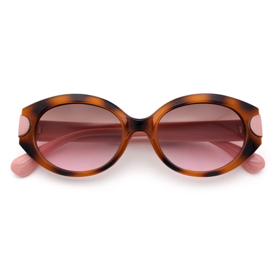 Womens Mod Oval Thick Plastic Fancy Chic Fashion Sunglasses Tortoise Pink - Brown Pink