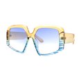 thumbnail image 1 of Womens Mod Oversize Geometric Thick Plastic Butterfly Sunglasses Yellow Blue, 1 of 4