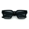 thumbnail image 1 of Womens Mod Pop Color Beveled Thick Horn Rim Plastic Fashion Sunglasses All Black, 1 of 8