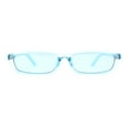 thumbnail image 1 of Womens Mod Pop Color Narrow Rectangle Cat Eye Sunglasses Blue, 1 of 4