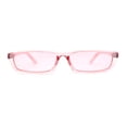 thumbnail image 1 of Womens Mod Pop Color Narrow Rectangle Cat Eye Sunglasses Pink, 1 of 4