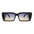 thumbnail image 1 of Womens Mod Rectangle Cat Eye Sleek Minimal Plastic Sunglasses Black - Black Brown, 1 of 4