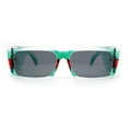 thumbnail image 1 of Womens Mod Rectangle Cat Eye Sleek Minimal Plastic Sunglasses Clear Green Red - Black, 1 of 4