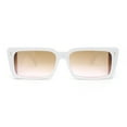 thumbnail image 1 of Womens Mod Rectangle Cat Eye Sleek Minimal Plastic Sunglasses White - Brown Pink, 1 of 1