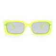 thumbnail image 1 of Womens Mod Rectangle Chic Fashion Minimal Thick Plastic Sunglasses Neon Green - Light Black, 1 of 4