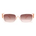 thumbnail image 1 of Womens Mod Rectangle Chic Fashion Minimal Thick Plastic Sunglasses Peach - Brown, 1 of 4
