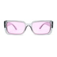 thumbnail image 1 of Womens Mod Rectangle Chic Fashion Minimal Thick Plastic Sunglasses Slate - Pink, 1 of 4