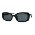 thumbnail image 1 of Womens Mod Rectangle Iconic Fashion Plastic Sunglasses All Black, 1 of 4