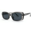 thumbnail image 1 of Womens Mod Rectangle Iconic Fashion Plastic Sunglasses Slate Black, 1 of 4