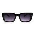 thumbnail image 1 of Womens Mod Rectangle Plastic Retro Sunglasses Black Smoke, 1 of 4