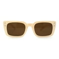 thumbnail image 1 of Womens Mod Rectangle Plastic Retro Sunglasses Ivory Brown, 1 of 4