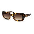 thumbnail image 1 of Womens Mod Rectangle Subtle Weave Pattern Arm Sunglasses Tortoise - Brown, 1 of 4
