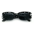 thumbnail image 1 of Womens Mod Rectangle Thick Beveled Plastic Minimal Fashion Sunglasses Slate Tortoise - Black, 1 of 8