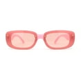 thumbnail image 1 of Womens Mod Rimless Rectangle Plastic Trendy Sunglasses All Pink, 1 of 5