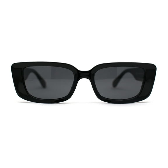 Womens Mod Square Cat Eye Plastic Fashion Sunglasses All Black