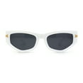 thumbnail image 1 of Womens Mod Square Cat Eye Thick Plastic Sunglasses White Black, 1 of 4