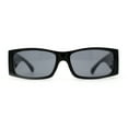 thumbnail image 1 of Womens Mod Square Rectangle Thick Temple Fashion Sunglasses All Black, 1 of 5