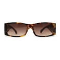 thumbnail image 1 of Womens Mod Square Rectangle Thick Temple Fashion Sunglasses Tortoise Brown, 1 of 5