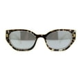 thumbnail image 1 of Womens Mod Square Rectangular Cat Eye Sunglasses Ivory Tortoise Black Mirror, 1 of 4