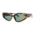 thumbnail image 1 of Womens Mod Squared Cat Eye Plastic Chic Fashion Retro Sunglasses Tortoise - Green, 1 of 4