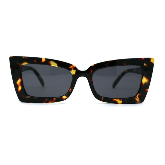 Womens Mod Squared Cat Eye Plastic Gothic Sunglasses Tortoise Black