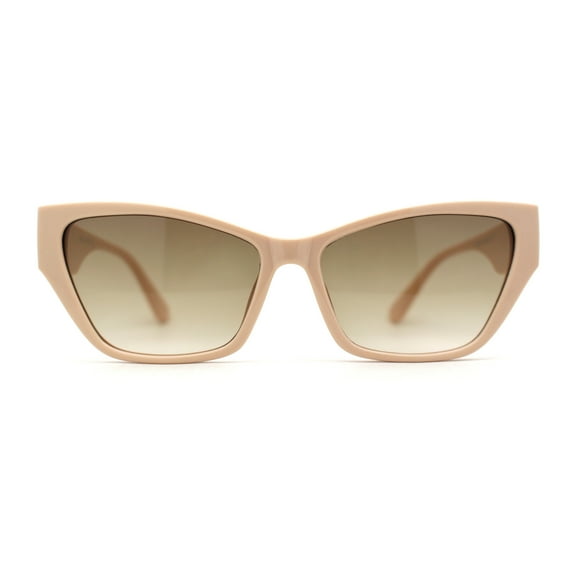 Womens Mod Squared Cat Eye Sunglasses Beige Brown