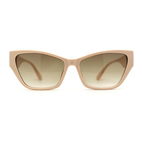 Womens Mod Squared Cat Eye Sunglasses Beige Brown