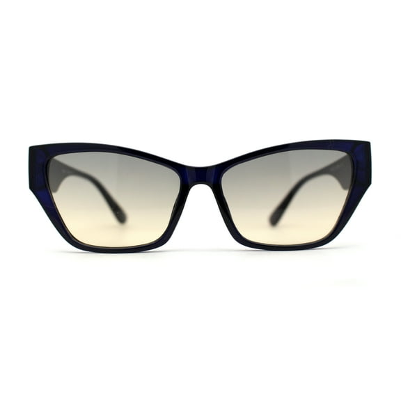 Womens Mod Squared Cat Eye Sunglasses Navy Brown