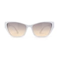thumbnail image 1 of Womens Mod Squared Cat Eye Sunglasses White Brown, 1 of 4