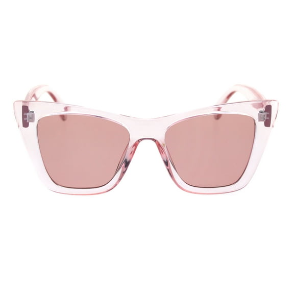 Womens Mod Style Large Square Cat Eye Hipster Plastic Sunglasses All Pink