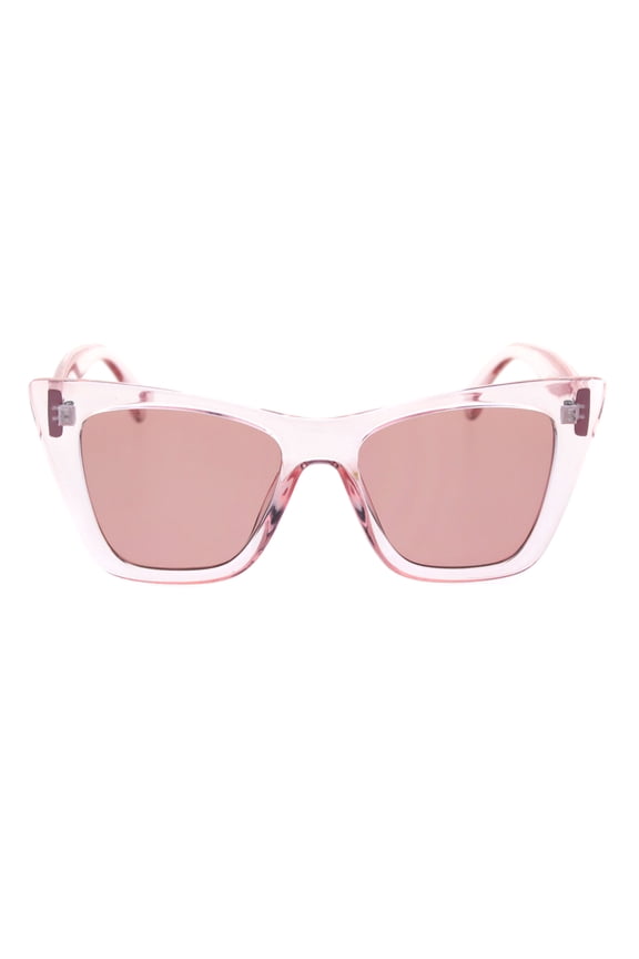 Womens Mod Style Large Square Cat Eye Hipster Plastic Sunglasses All Pink