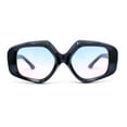 thumbnail image 1 of Womens Mod Thick Bevel Frame Butterfly Designer Fashion Sunglasses Navy - Blue Pink, 1 of 4