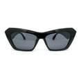 thumbnail image 1 of Womens Mod Thick Plastic Cat Eye Oversized Fashion Sunglasses All Black, 1 of 4