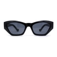thumbnail image 1 of Womens Mod Thick Plastic Chunky Cat Eye Sunglasses All Black, 1 of 4